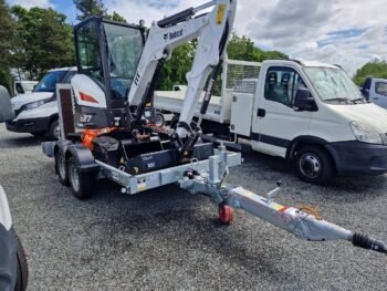 Bobcat E27Z + Remorque + 3 Godets + Marteau BRH Hydraulique Mini pelle 2,7T